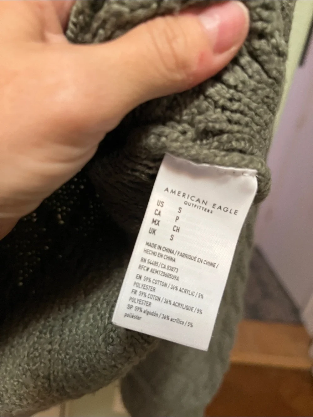 American Eagle Outfitters Gray Cable Knit Mock Neck Sweater Sz Small Womens